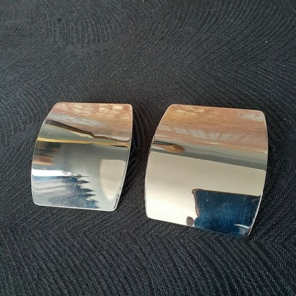 Zara Silvertone Oversized Geometric Statement Earrings - Picture 9 of 15